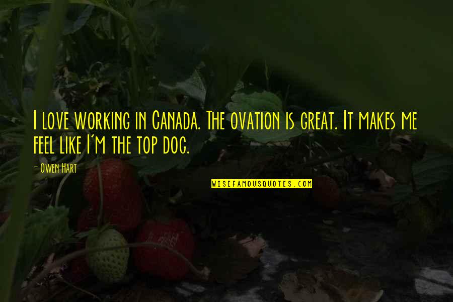 Dog Love Quotes By Owen Hart: I love working in Canada. The ovation is