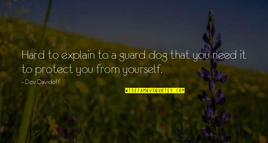 Dog Protect Quotes By Dov Davidoff: Hard to explain to a guard dog that