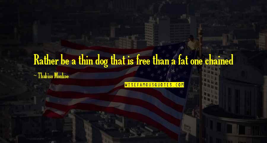 Dog Quotes And Quotes By Thabiso Monkoe: Rather be a thin dog that is free