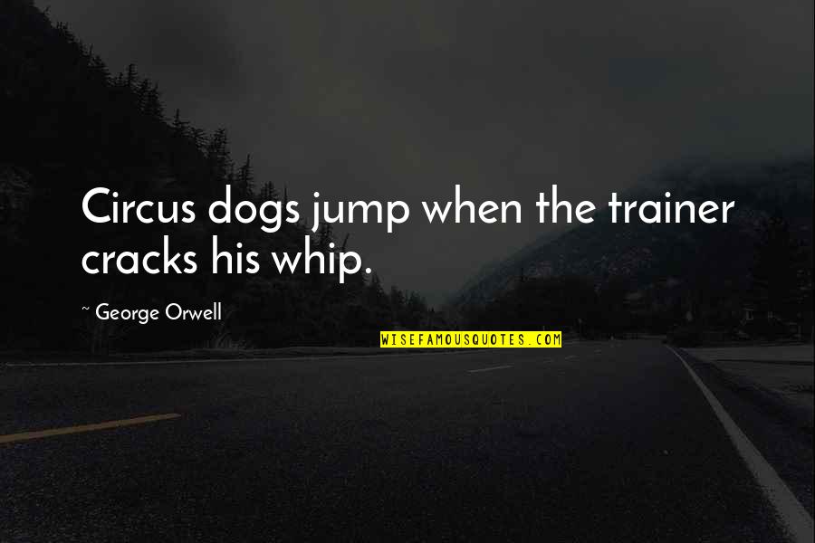 Dog Quotes By George Orwell: Circus dogs jump when the trainer cracks his