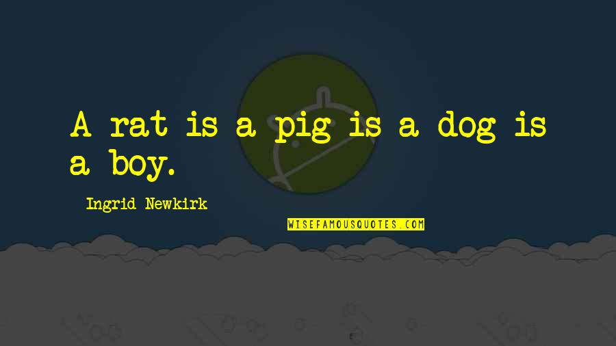 Dog Quotes By Ingrid Newkirk: A rat is a pig is a dog