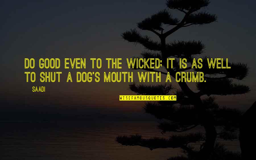 Dog Quotes By Saadi: Do good even to the wicked; it is