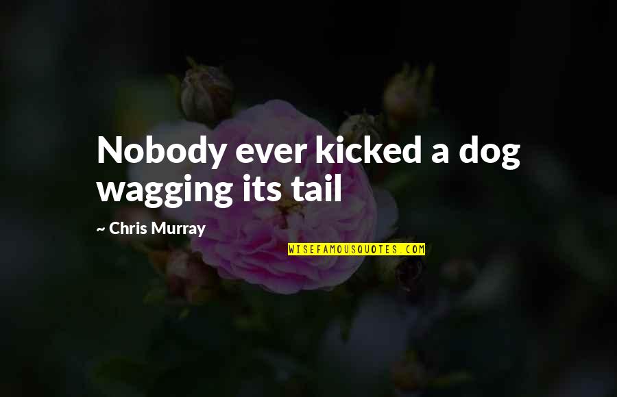 Dog Tail Quotes By Chris Murray: Nobody ever kicked a dog wagging its tail