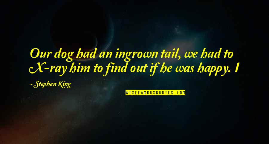 Dog Tail Quotes By Stephen King: Our dog had an ingrown tail, we had