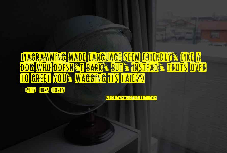 Dog Wagging Tail Quotes By Kitty Burns Florey: Diagramming made language seem friendly, like a dog Dog Wagging Tail Quotes By Kitty Burns Florey: Diagramming made language seem friendly, like a dog
