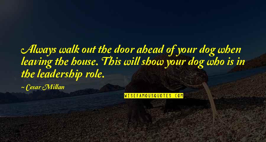 Dog Walk Quotes By Cesar Millan: Always walk out the door ahead of your