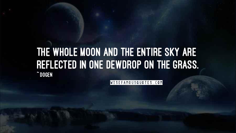 Dogen quotes: The whole moon and the entire sky are reflected in one dewdrop on the grass.