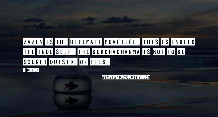 Dogen quotes: Zazen is the ultimate practice. This is indeed the True Self. The Buddhadharma is not to be sought outside of this.