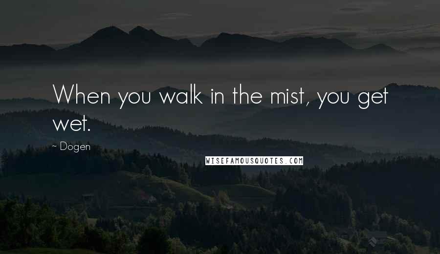 Dogen quotes: When you walk in the mist, you get wet.