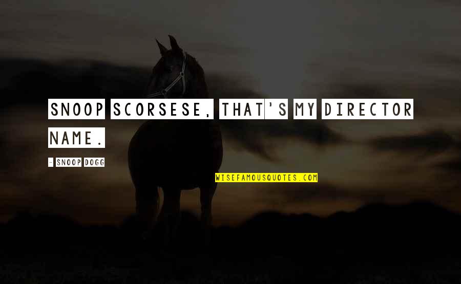 Dogg Quotes By Snoop Dogg: Snoop Scorsese, that's my director name.