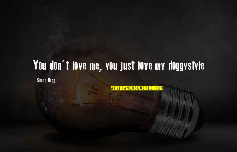 Doggystyle Quotes By Snoop Dogg: You don't love me, you just love my