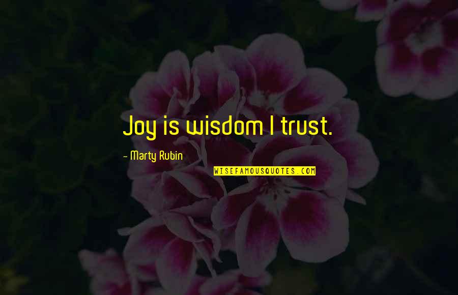 Dogie Catcher Quotes By Marty Rubin: Joy is wisdom I trust.