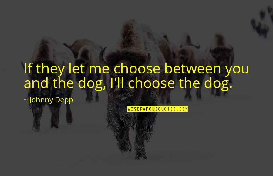 Dog'll Quotes By Johnny Depp: If they let me choose between you and