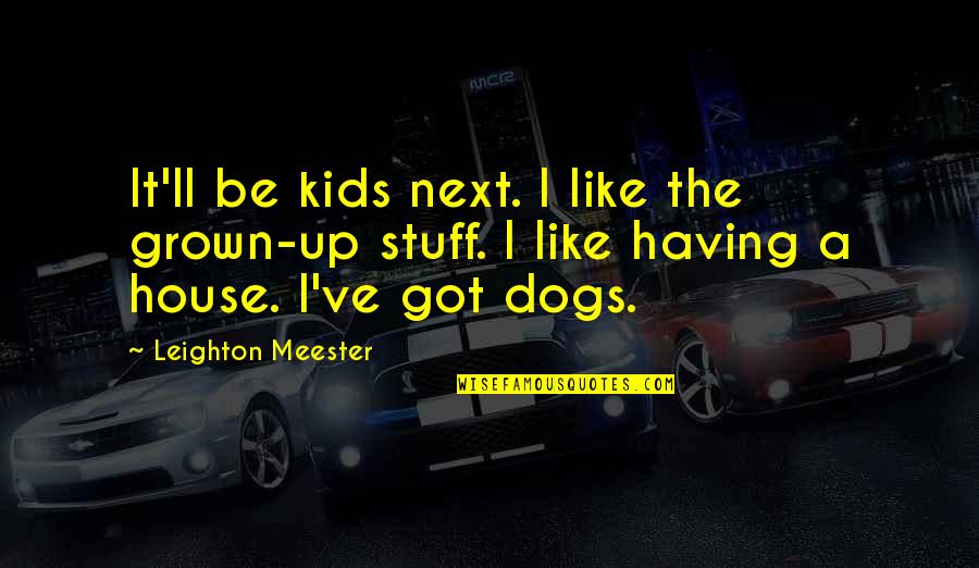 Dog'll Quotes By Leighton Meester: It'll be kids next. I like the grown-up