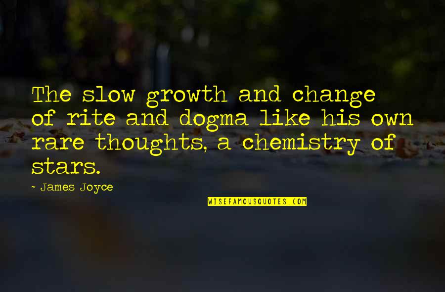 Dogma Quotes By James Joyce: The slow growth and change of rite and