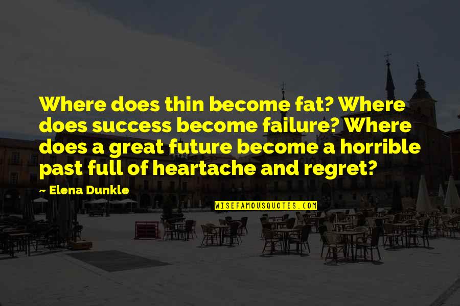 Dogmatica Juridica Quotes By Elena Dunkle: Where does thin become fat? Where does success
