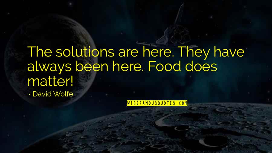Dogs Always Being There For You Quotes By David Wolfe: The solutions are here. They have always been