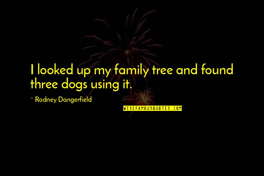 Dogs And Family Quotes By Rodney Dangerfield: I looked up my family tree and found