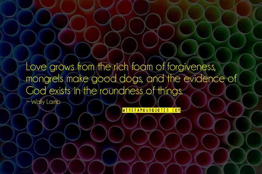 Dogs And God Quotes By Wally Lamb: Love grows from the rich foam of forgiveness,