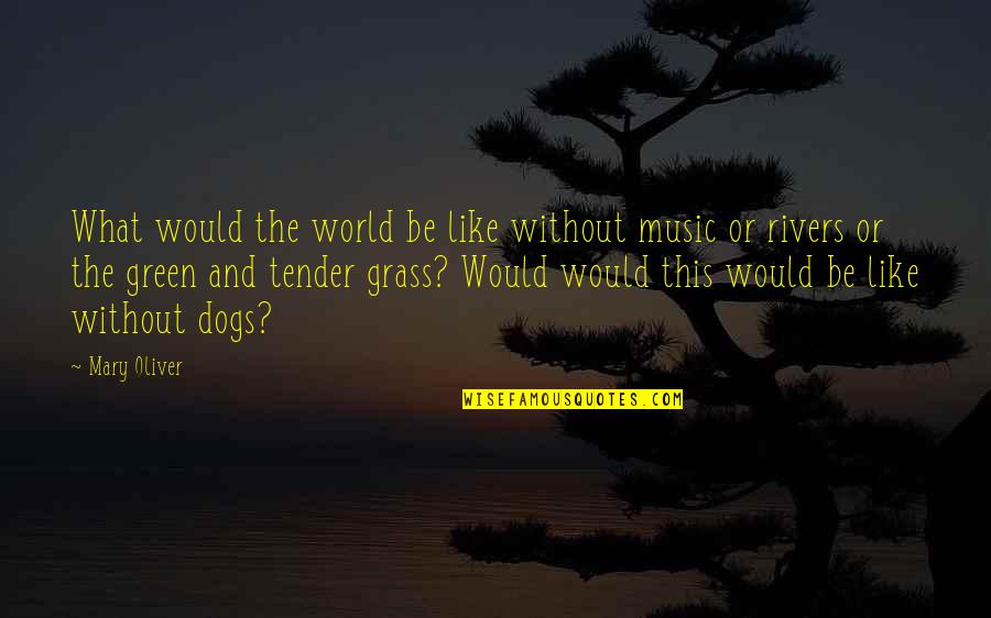 Dogs And Grass Quotes By Mary Oliver: What would the world be like without music