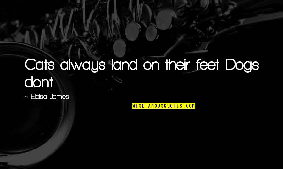 Dogs Are Always There For You Quotes By Eloisa James: Cats always land on their feet. Dogs don't. Dogs Are Always There For You Quotes By Eloisa James: Cats always land on their feet. Dogs don't.