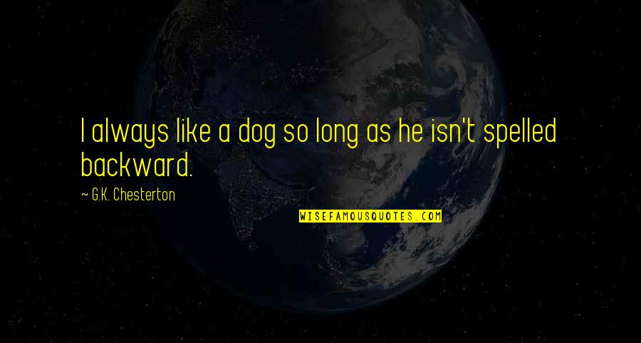 Dogs Are Always There For You Quotes By G.K. Chesterton: I always like a dog so long as