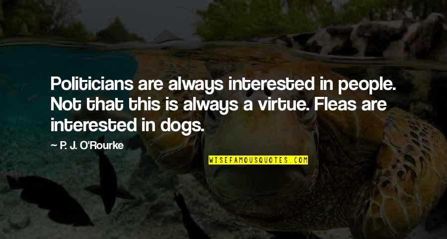 Dogs In Quotes By P. J. O'Rourke: Politicians are always interested in people. Not that