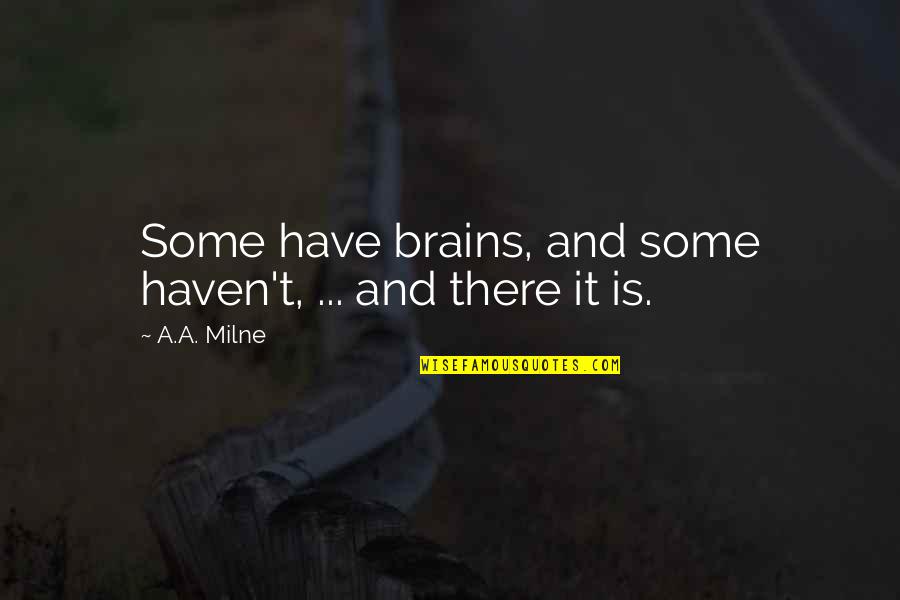 Dogs Rainbow Bridge Quotes By A.A. Milne: Some have brains, and some haven't, ... and