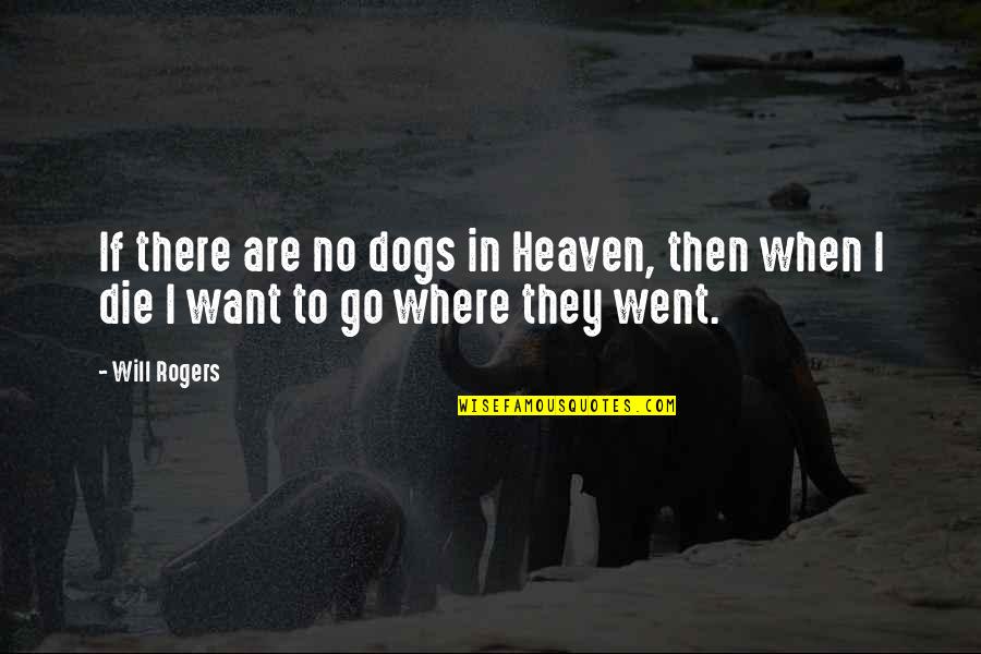 Dogs When They Die Quotes By Will Rogers: If there are no dogs in Heaven, then