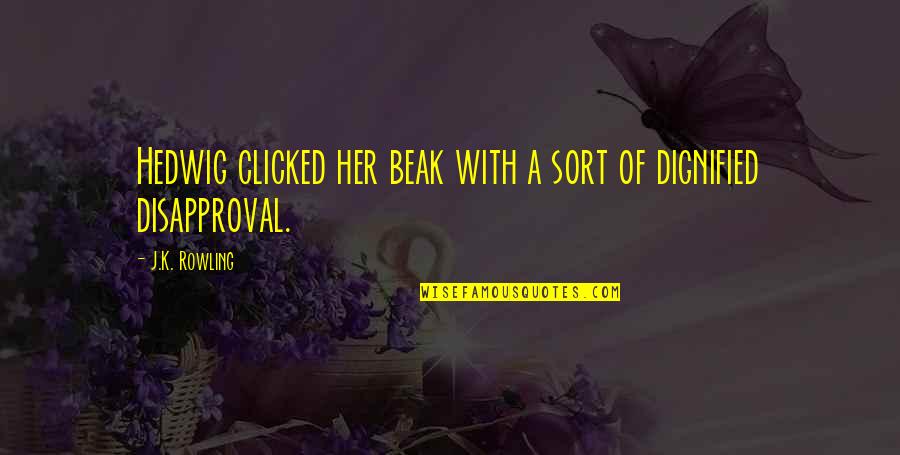 Dogukan Gungor Quotes By J.K. Rowling: Hedwig clicked her beak with a sort of