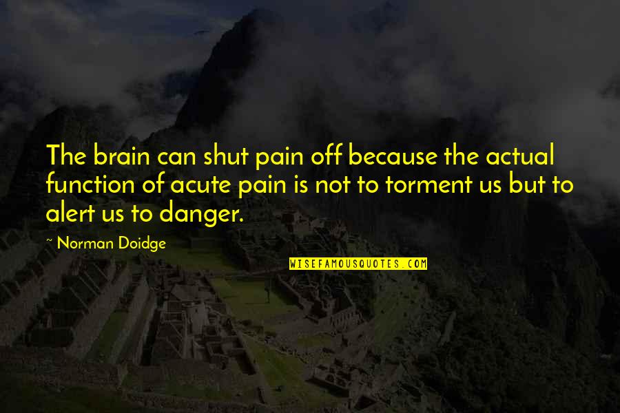 Doidge Quotes By Norman Doidge: The brain can shut pain off because the