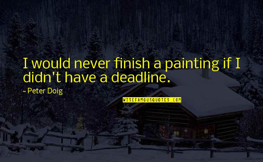 Doig Quotes By Peter Doig: I would never finish a painting if I