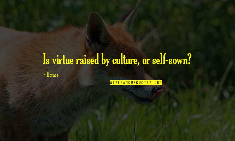 Doillon Birkin Quotes By Horace: Is virtue raised by culture, or self-sown?
