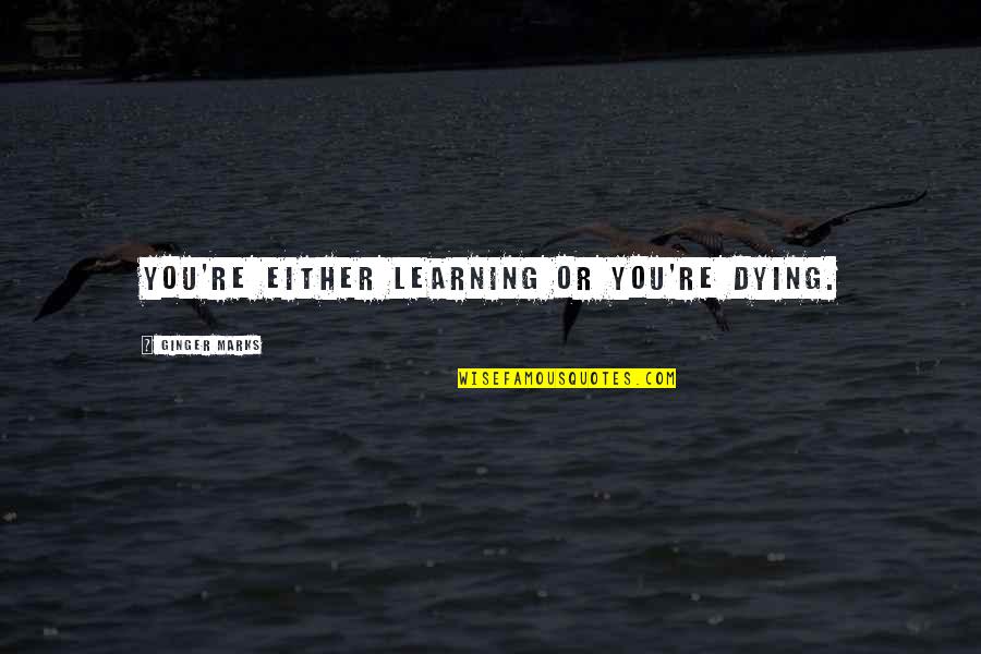 Doing Anything For The Person You Love Quotes By Ginger Marks: You're either learning or you're dying. Doing Anything For The Person You Love Quotes By Ginger Marks: You're either learning or you're dying.