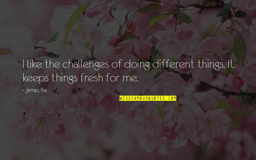 Doing Different Things Quotes By James Iha: I like the challenges of doing different things.