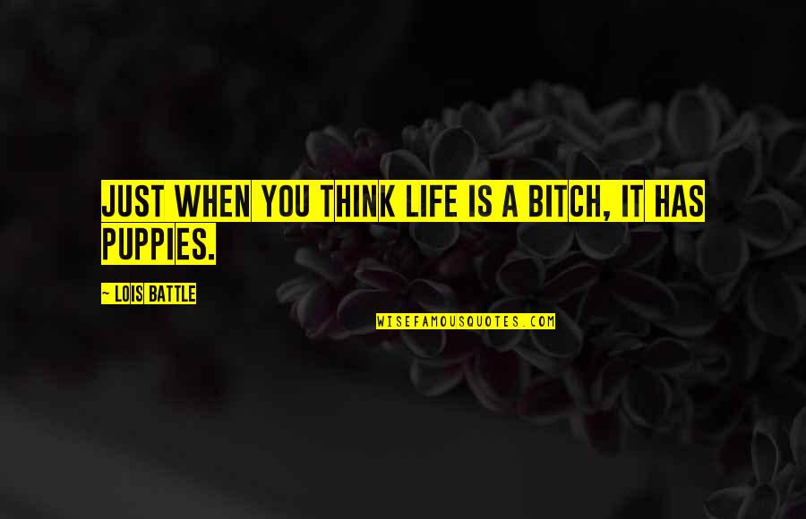 Doing Great Things Together Quotes By Lois Battle: Just when you think life is a bitch, Doing Great Things Together Quotes By Lois Battle: Just when you think life is a bitch,