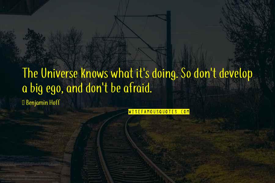 Doing It Afraid Quotes By Benjamin Hoff: The Universe knows what it's doing. So don't