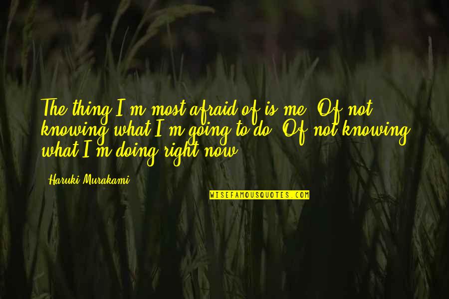 Doing It Afraid Quotes By Haruki Murakami: The thing I'm most afraid of is me.