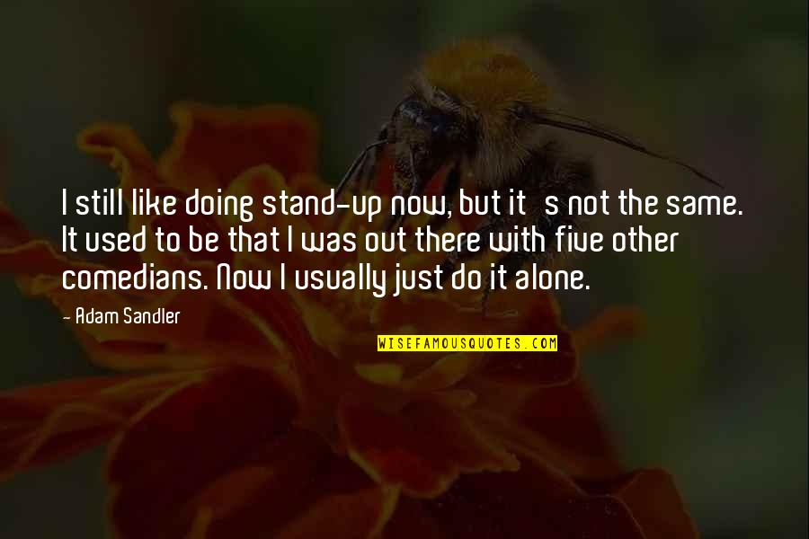 Doing It Alone Quotes By Adam Sandler: I still like doing stand-up now, but it's
