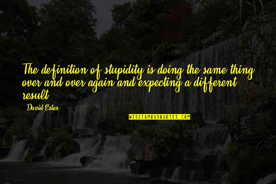 Doing It Over Again Quotes By David Estes: The definition of stupidity is doing the same