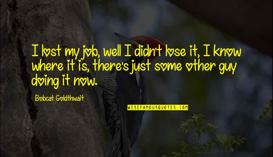 Doing It Well Quotes By Bobcat Goldthwait: I lost my job, well I didn't lose