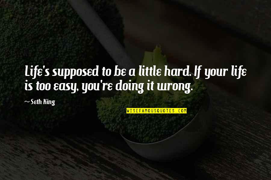 Doing It Wrong Quotes By Seth King: Life's supposed to be a little hard. If
