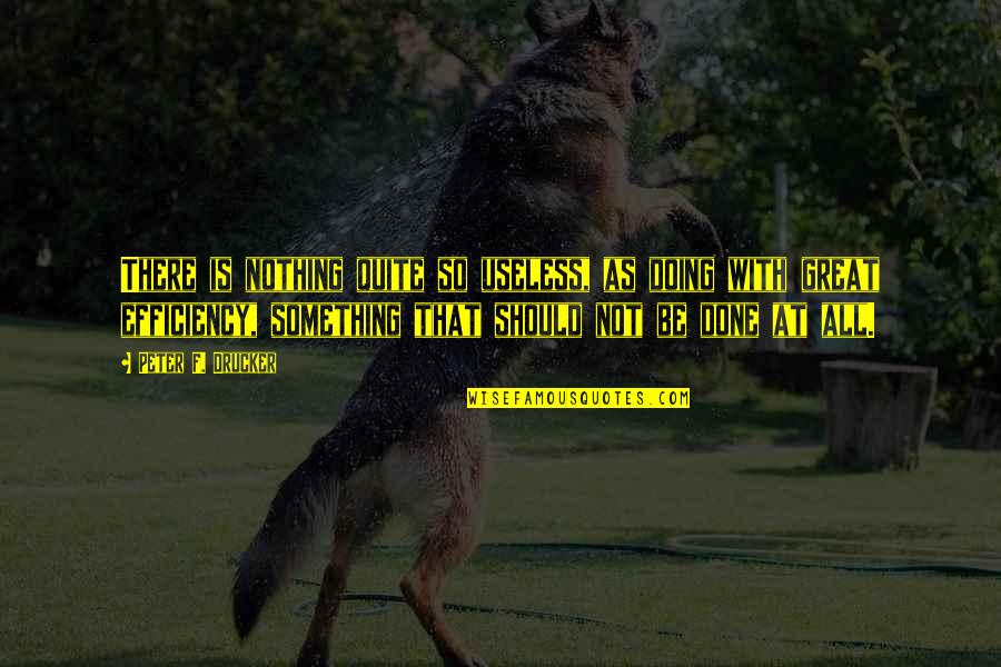 Doing Nothing At All Quotes By Peter F. Drucker: There is nothing quite so useless, as doing