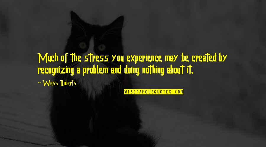 Doing Nothing Quotes By Wess Roberts: Much of the stress you experience may be