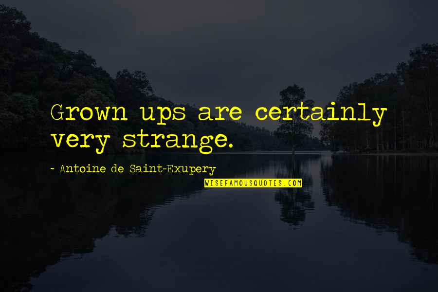 Doing Rather Than Talking Quotes By Antoine De Saint-Exupery: Grown ups are certainly very strange.