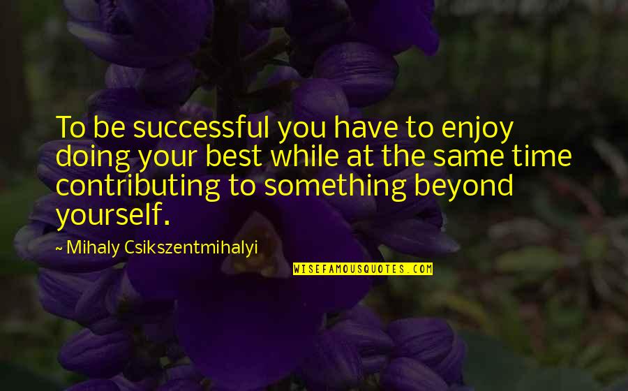 Doing Something For Yourself Quotes By Mihaly Csikszentmihalyi: To be successful you have to enjoy doing