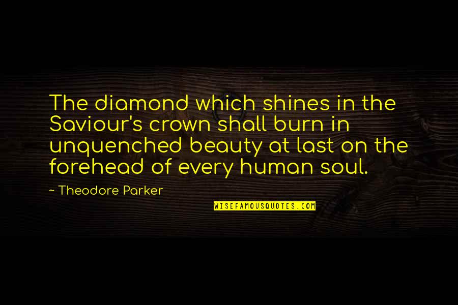 Doing Something Good For Someone Quotes By Theodore Parker: The diamond which shines in the Saviour's crown