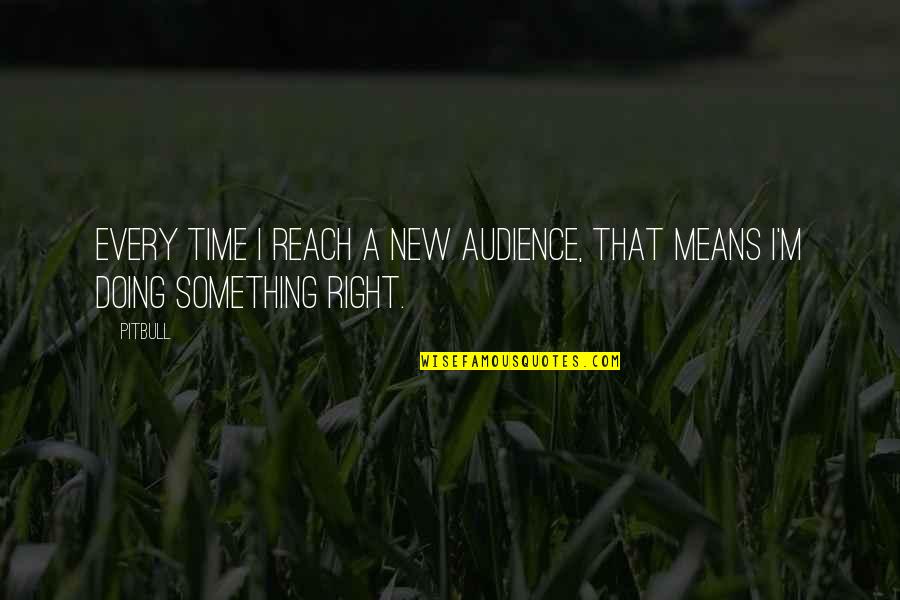 Doing Something New Quotes By Pitbull: Every time I reach a new audience, that