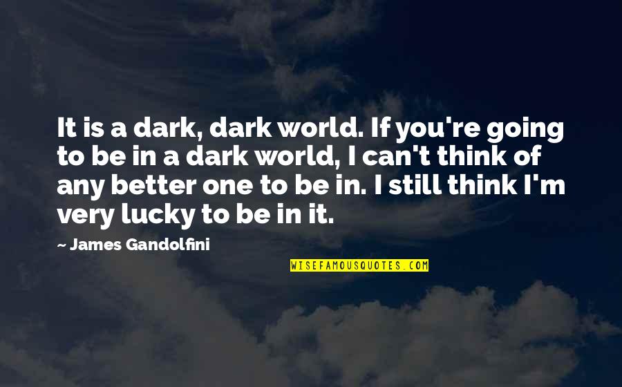 Doing Something Twice Quotes By James Gandolfini: It is a dark, dark world. If you're Doing Something Twice Quotes By James Gandolfini: It is a dark, dark world. If you're
