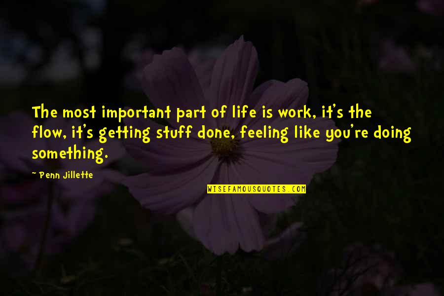 Doing Something You Like Quotes By Penn Jillette: The most important part of life is work, Doing Something You Like Quotes By Penn Jillette: The most important part of life is work,